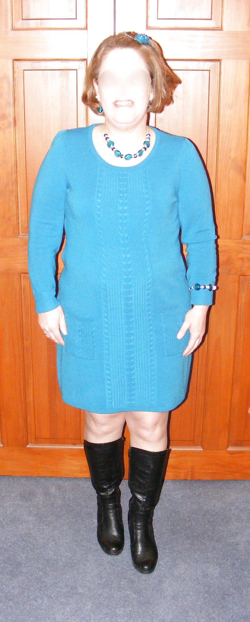 25P Blue dress and black boots