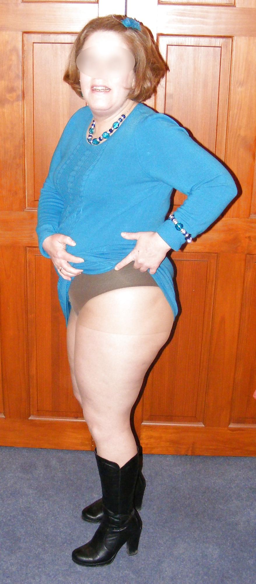 25P Blue dress and black boots