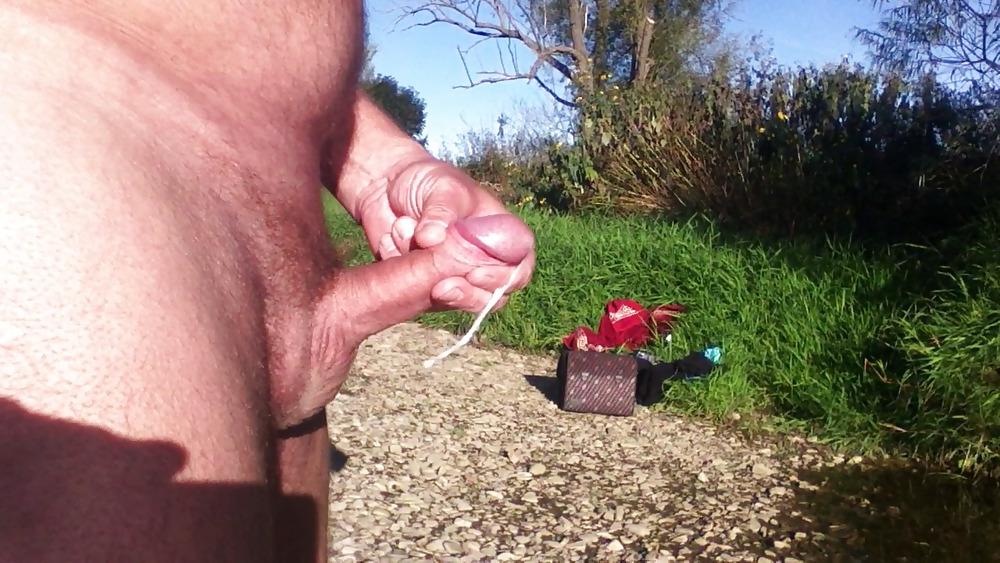 15P Big cock in nature a lot of cum