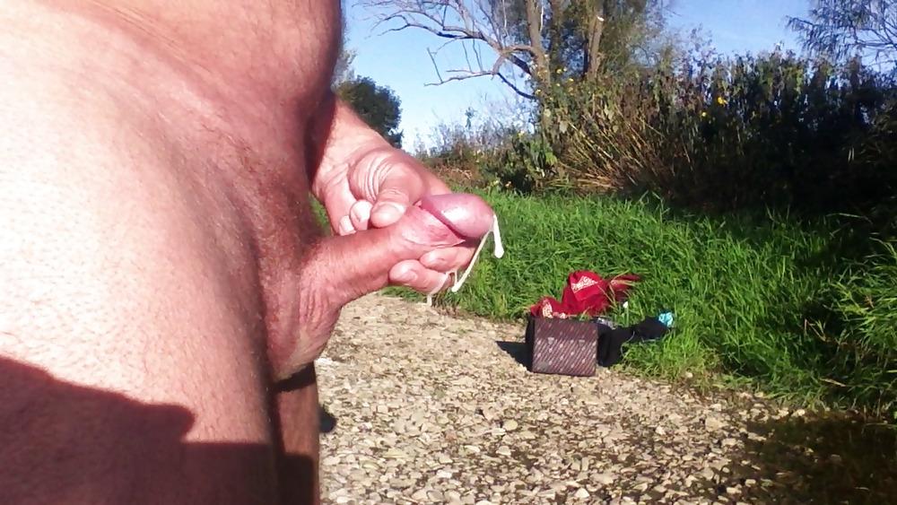 15P Big cock in nature a lot of cum