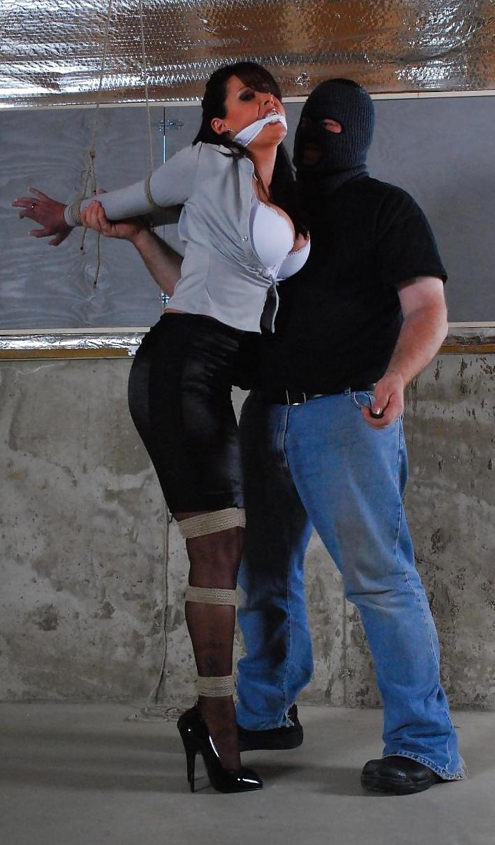 25P Busty milf tied up and groped
