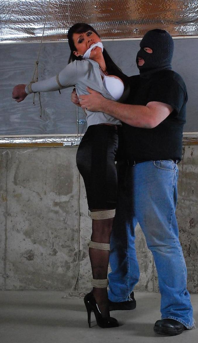 25P Busty milf tied up and groped