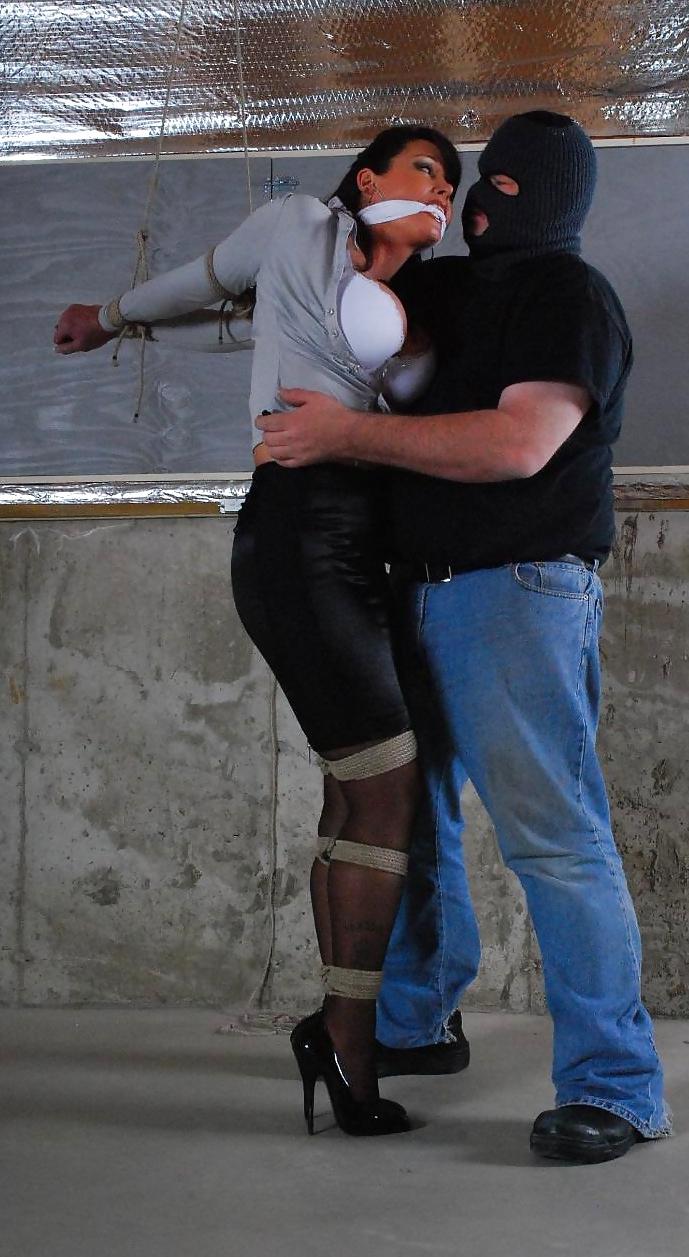 25P Busty milf tied up and groped