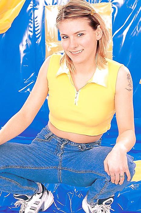17P Blonde Jana using a blue dildo on herself