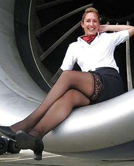 21P Flight attendants stockings ans pantyhose