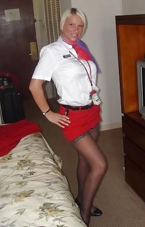 21P Flight attendants stockings ans pantyhose