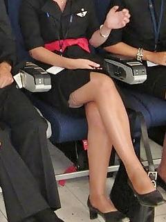 21P Flight attendants stockings ans pantyhose