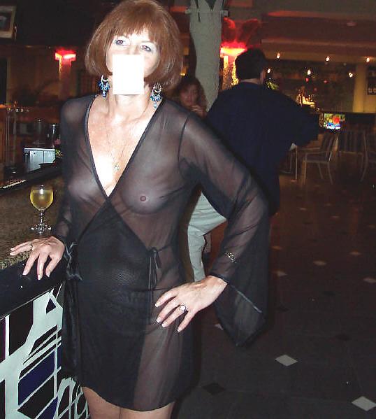 6P Brunette MILF in see-thru dress