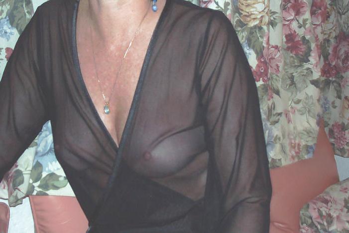 6P Brunette MILF in see-thru dress
