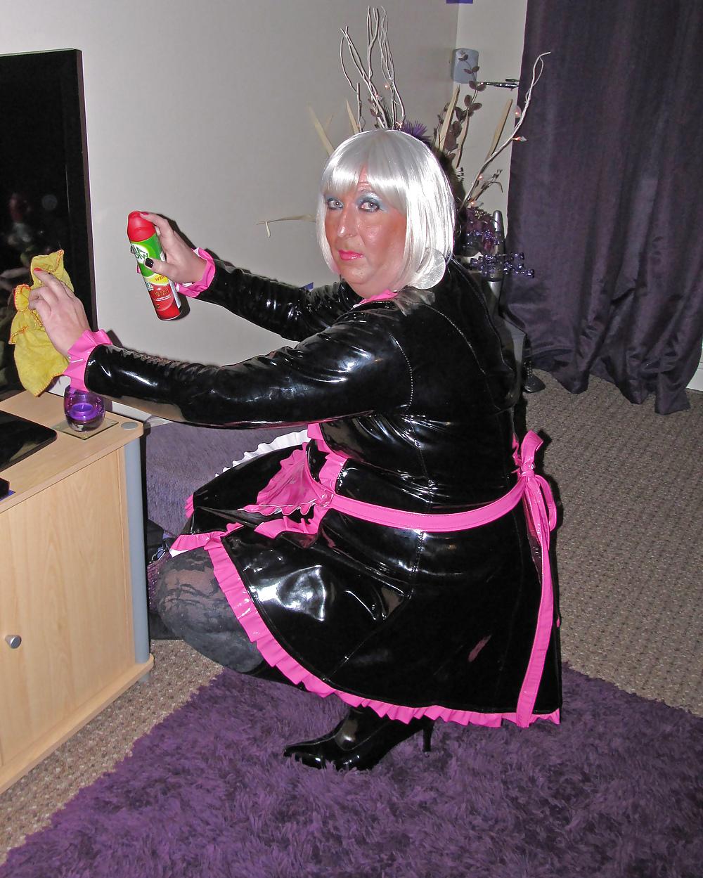 22P Chrissie the pvc maid has a 4 some