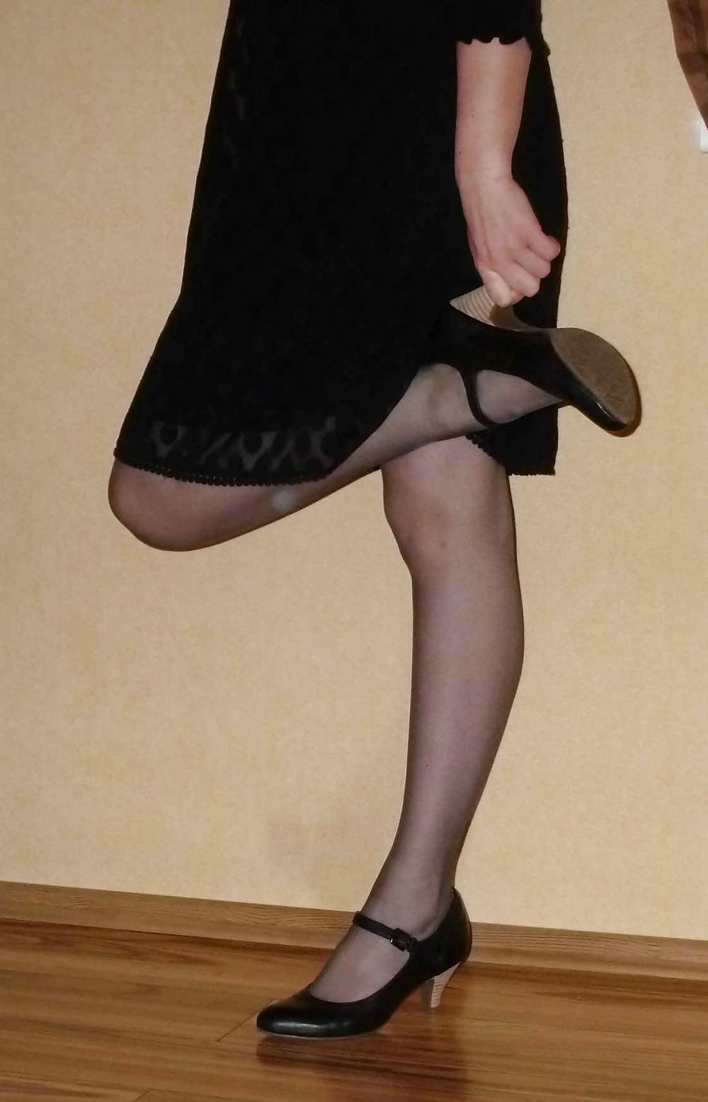 25P Blue Nylons and Pumps