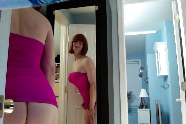 11P Pink Dress with big tits