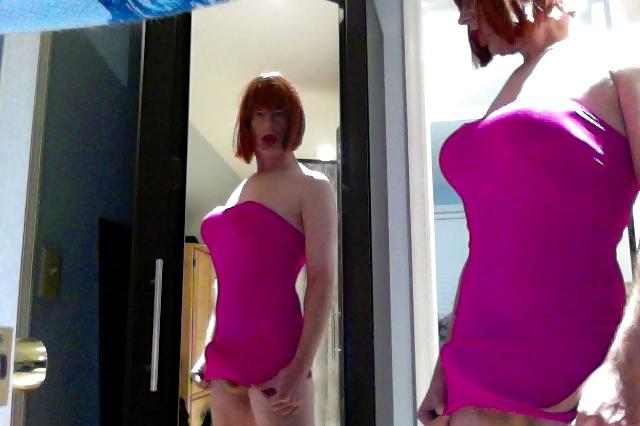 11P Pink Dress with big tits