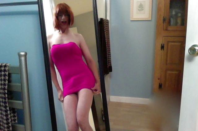 11P Pink Dress with big tits