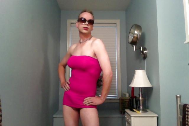 11P Pink Dress with big tits