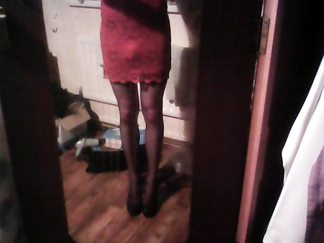 12P Sissy Teen Wearing Step Moms Dress and Stockings x