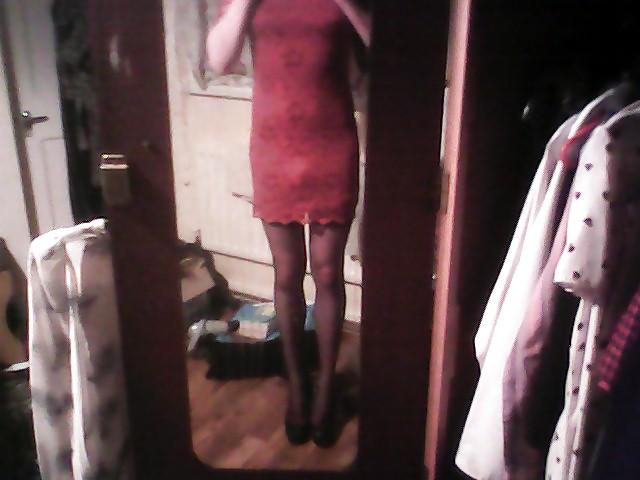 12P Sissy Teen Wearing Step Moms Dress and Stockings x