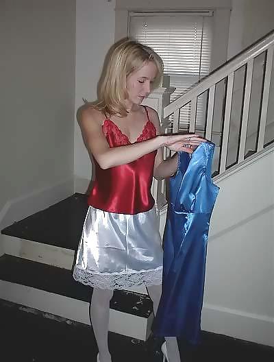24P Satin Dress, Slip & Camisole