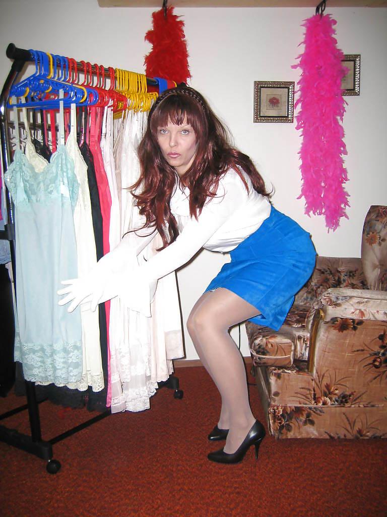 25P Scarlett - Blue Suede Skirt