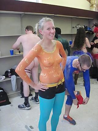 15P Painted Female Exhibitionists - Cosplay 4
