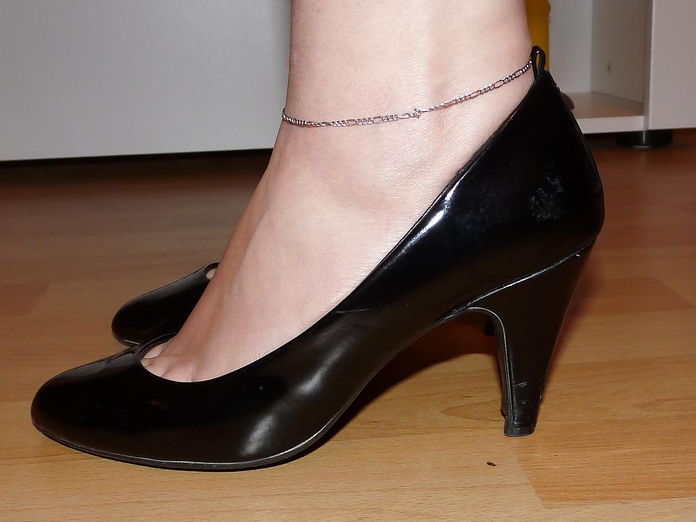 21P Wifes red black blue patent lack heels toes