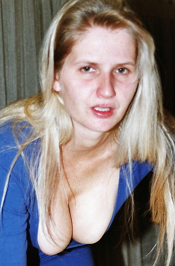 15P SAG - Wife's Boobs Deep Cleavage Blue Dress & Pink Pumps 23