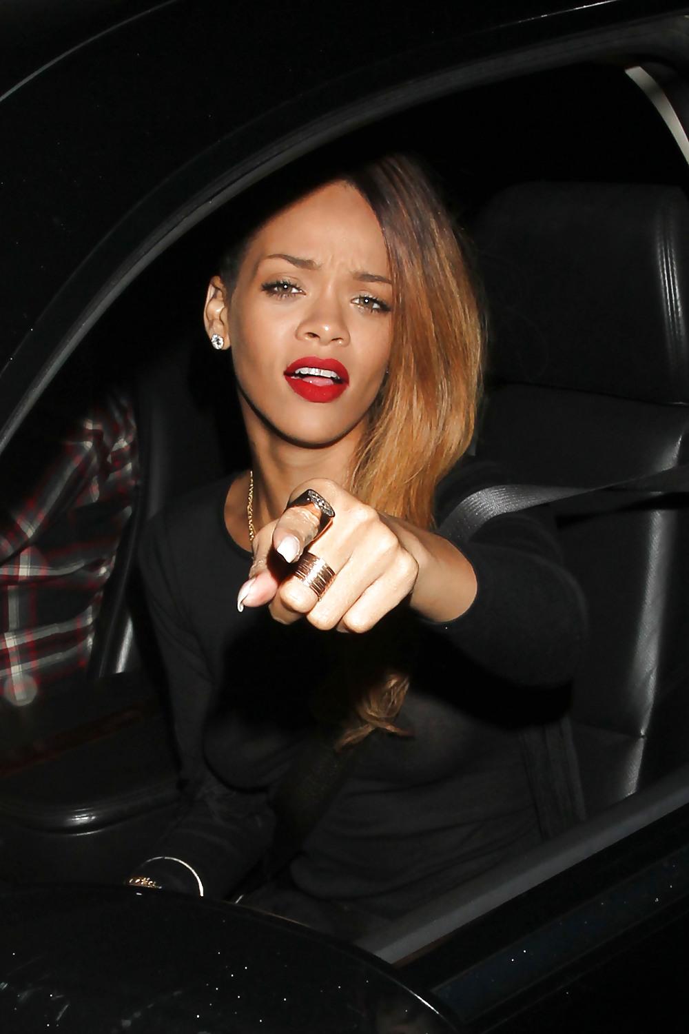 15P RIHANNA See-Thru Dress in Hollywood TITS