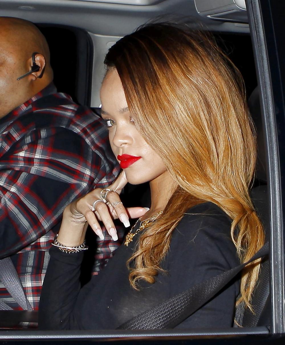 15P RIHANNA See-Thru Dress in Hollywood TITS