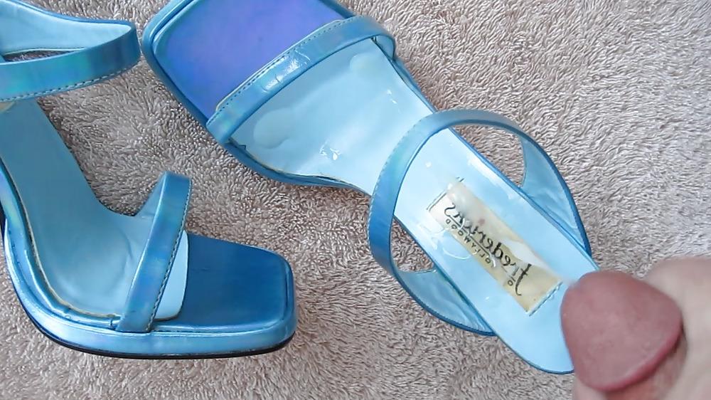 25P Blue Fredericks Heels Cummed Again