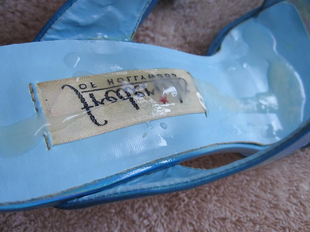 25P Blue Fredericks Heels Cummed Again