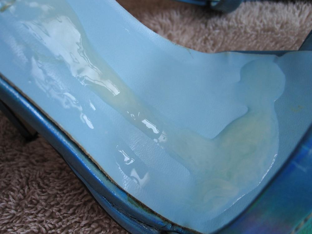 25P Blue Fredericks Heels Cummed Again