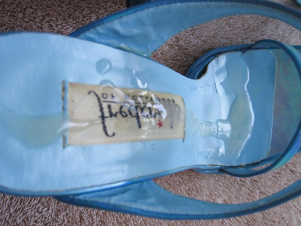 25P Blue Fredericks Heels Cummed Again