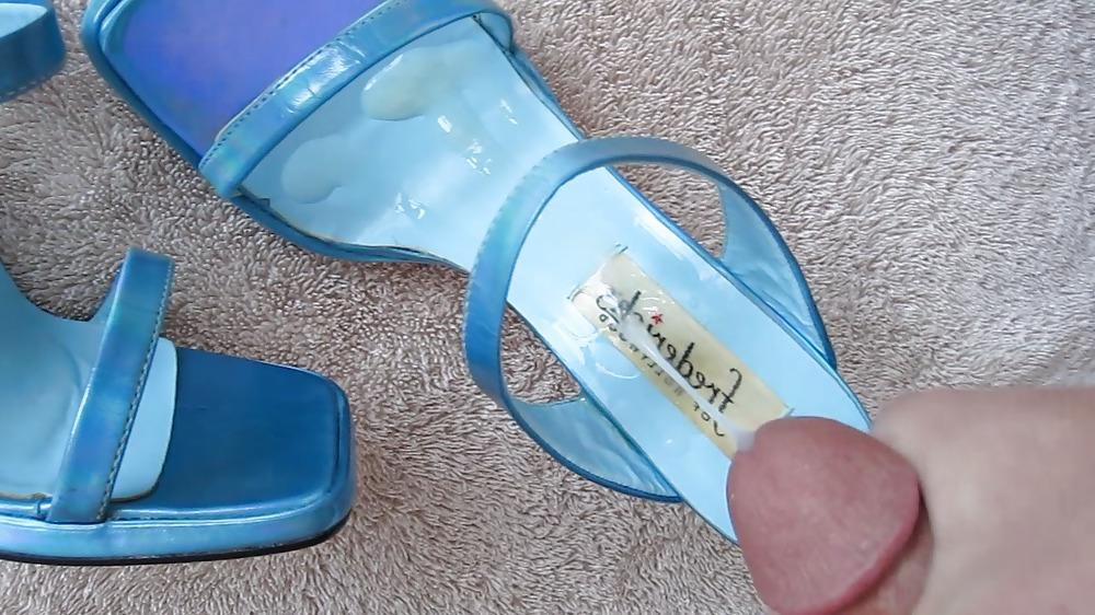25P Blue Fredericks Heels Cummed Again
