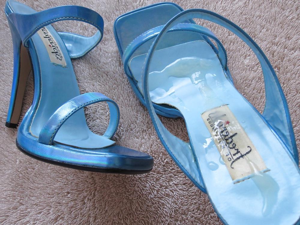 25P Blue Fredericks Heels Cummed Again