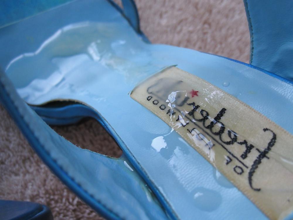 25P Blue Fredericks Heels Cummed Again