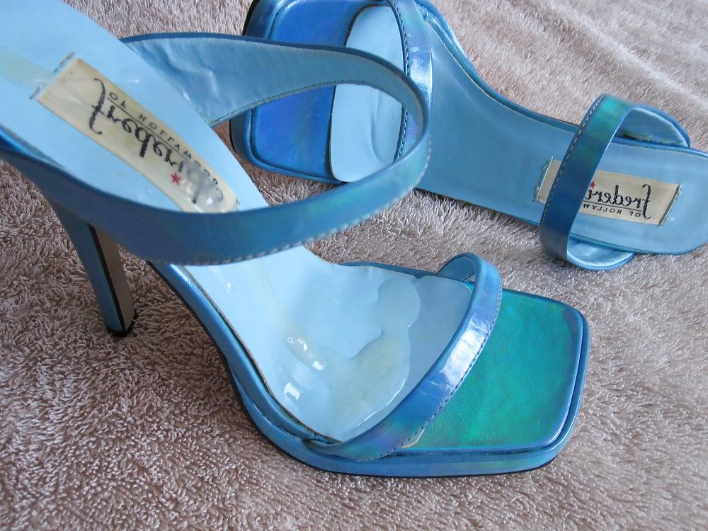 25P Blue Fredericks Heels Cummed Again