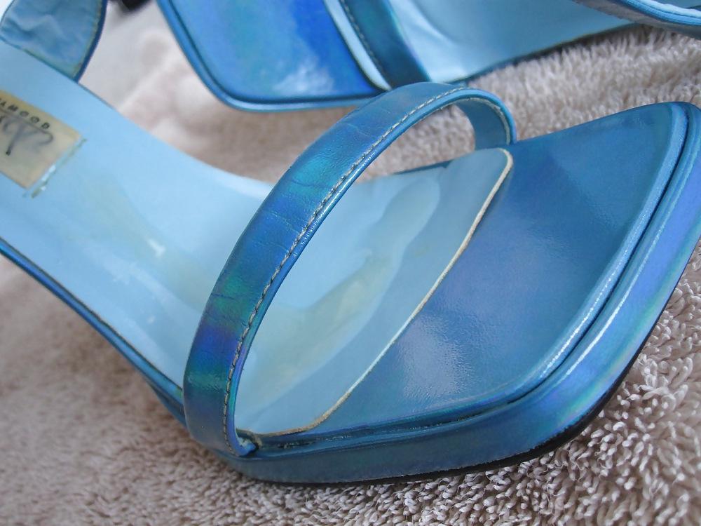 25P Blue Fredericks Heels Cummed Again
