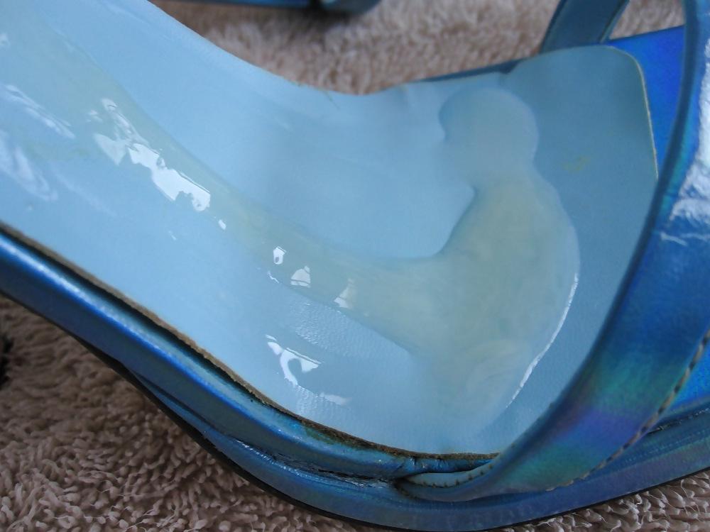 25P Blue Fredericks Heels Cummed Again