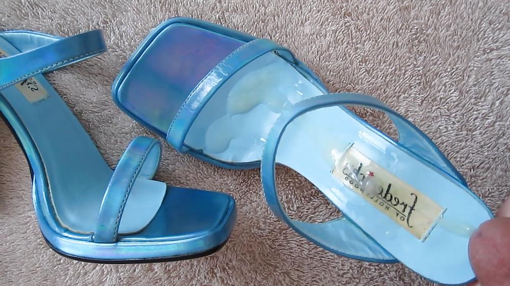 25P Blue Fredericks Heels Cummed Again