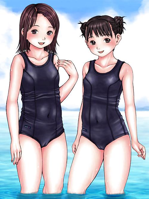 25P HENTAI Cute girl in School Swimsuit