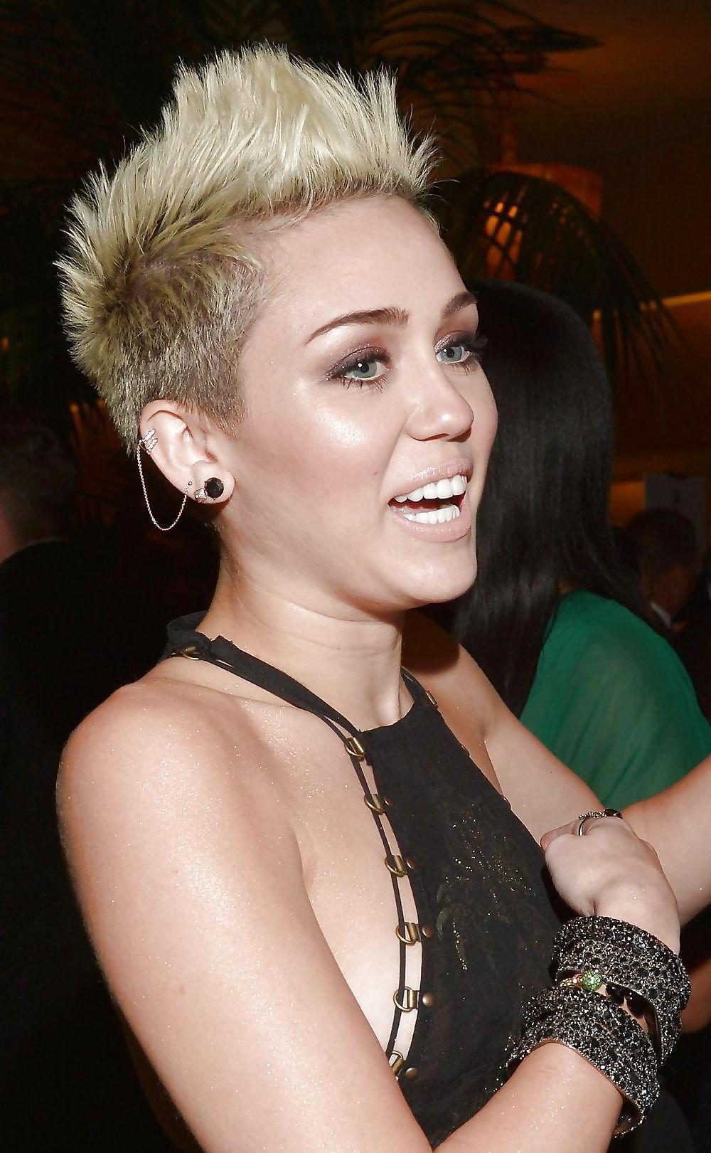 25P Sexy Dress Miley Cyrus at the Clive Davis Grammy Party 2013