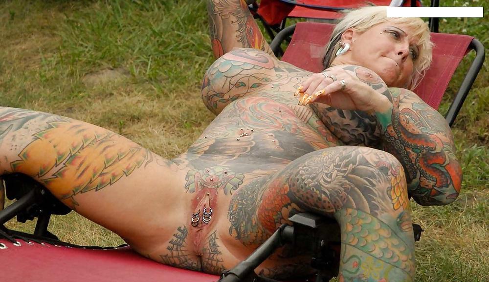 25P Inked thick mature exhibitionist