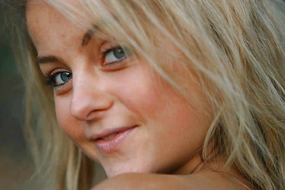 16P Blonde Johanna posing in the forest