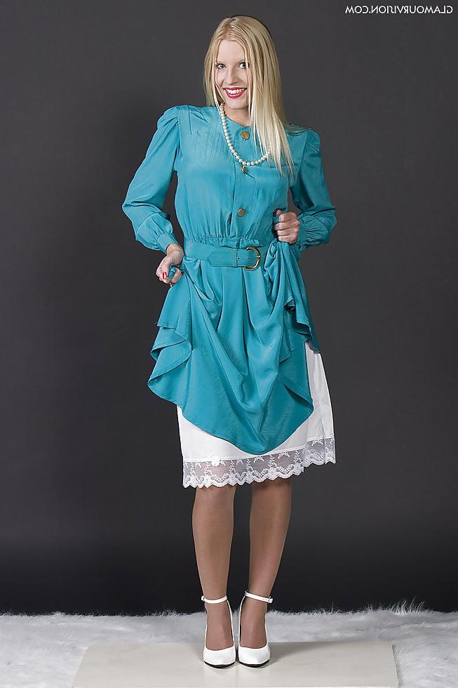 19P Blue Dress & White Half Slip