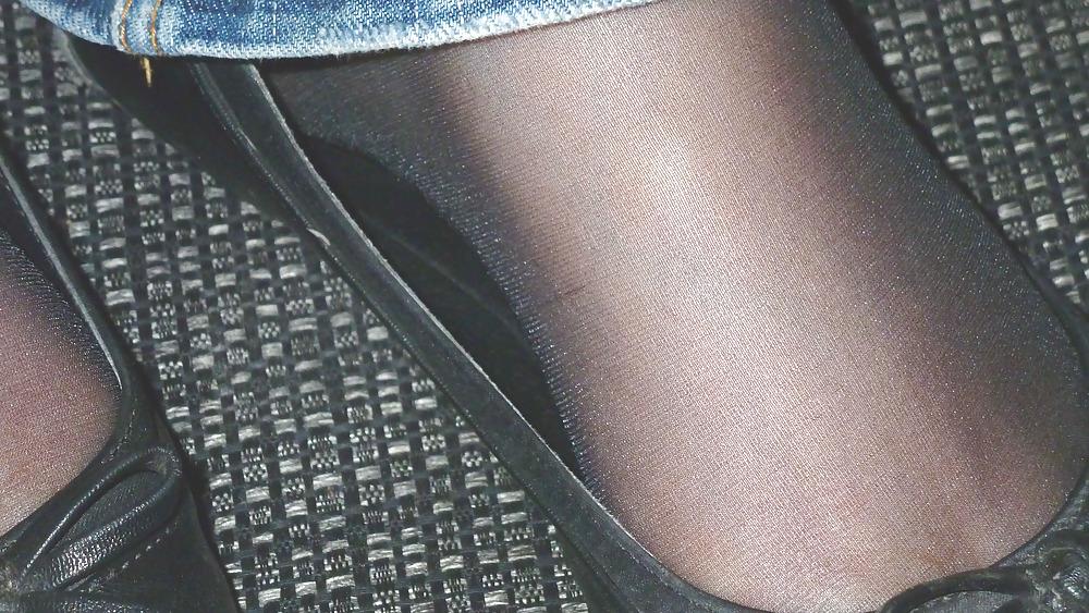25P Black is beauty-black nails nylons flats