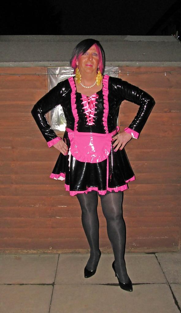 16P PVC French Maid sucks cock again!