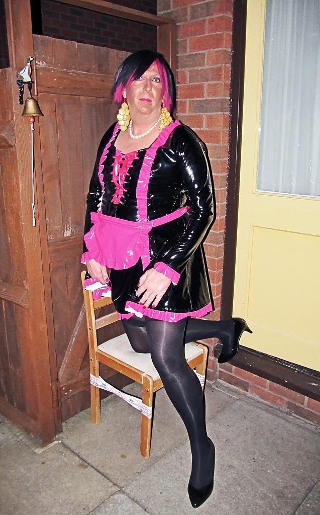 16P PVC French Maid sucks cock again!