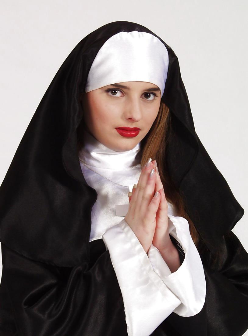 25P Brunette nun reading dirty magz and undressing