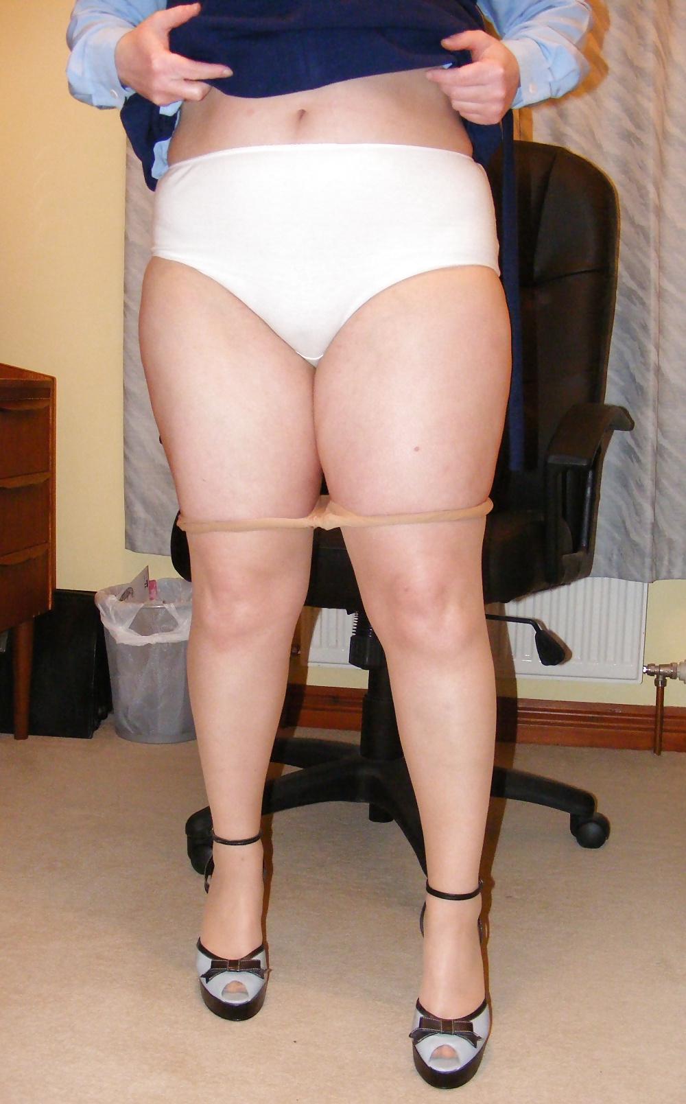 25P Slutty secretary in blue dress