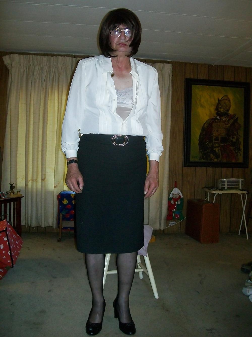 23P Black Skirt, Hoisery & Blue Panties